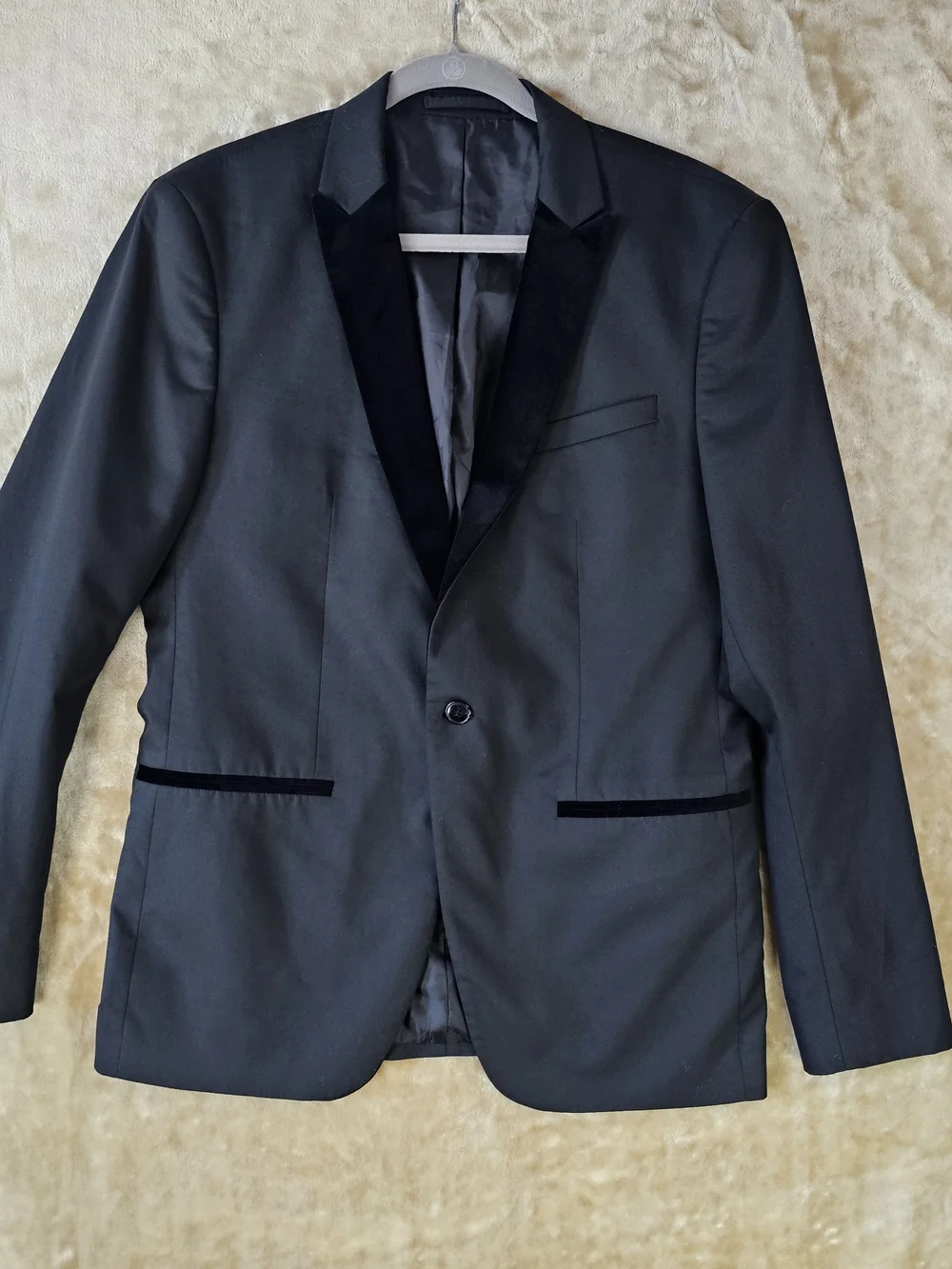 Zara Black Tuxedo Blazer with Satin Lapel